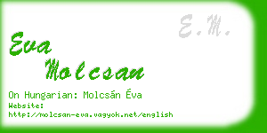 eva molcsan business card